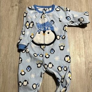 PJ Place Blue Penguin Print Kids One Piece 2T
